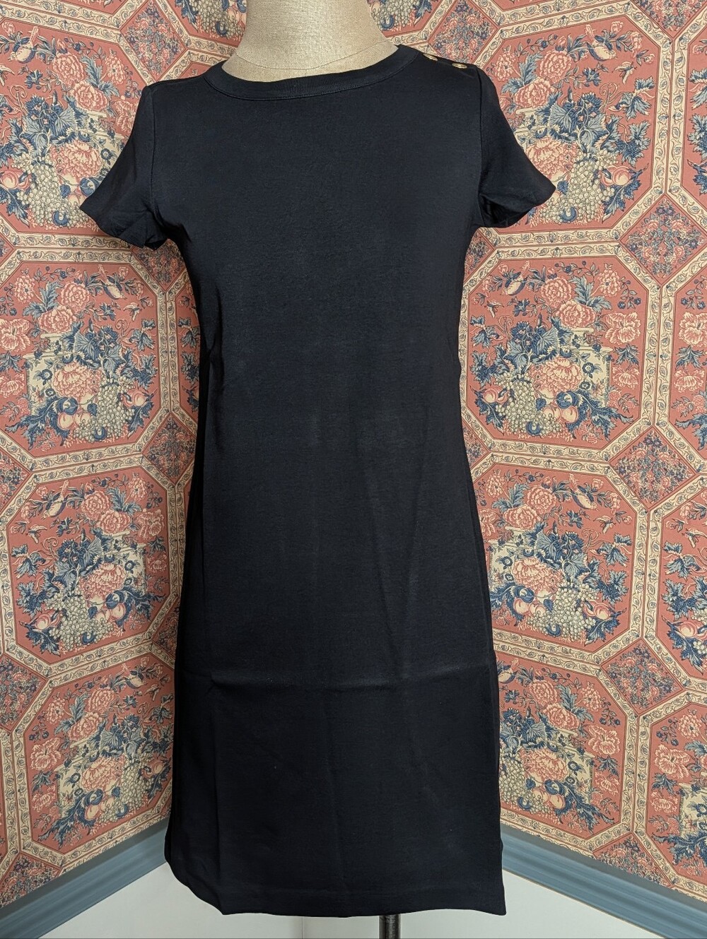 Talbots Black Short-Sleeve Tee Mini Dress